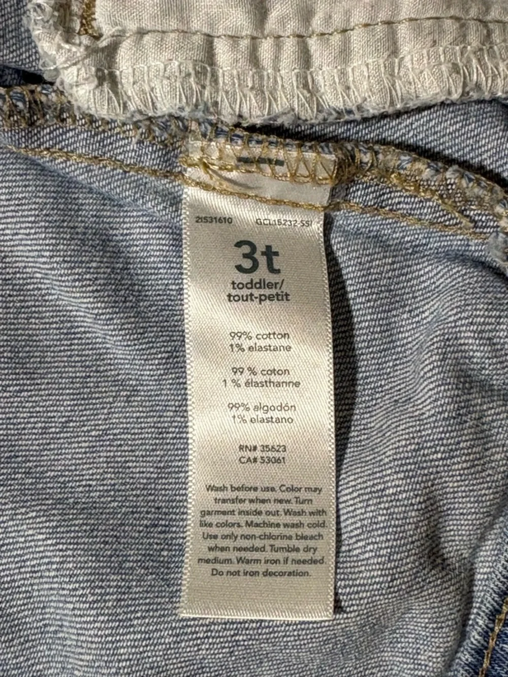 🧸 Kids Denim Blue Carters Jean Jacket Cotton 3T GUC Toddler